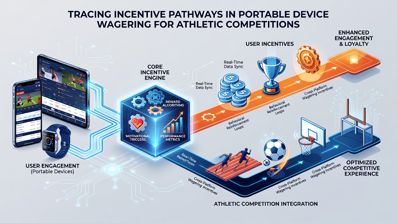 Diagram van transactiepad in mobiele sportweddenschappen met incentiveroutes